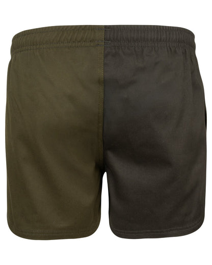 Dark Olive coloured Jack Pyke Mens Yakka Shorts on white background 