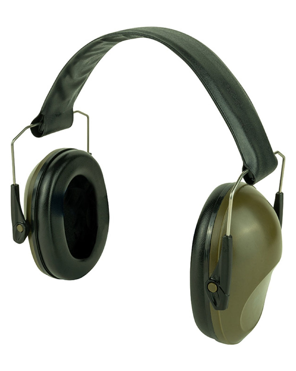 Green coloured Jack Pyke Passive Ear Defenders on white background 