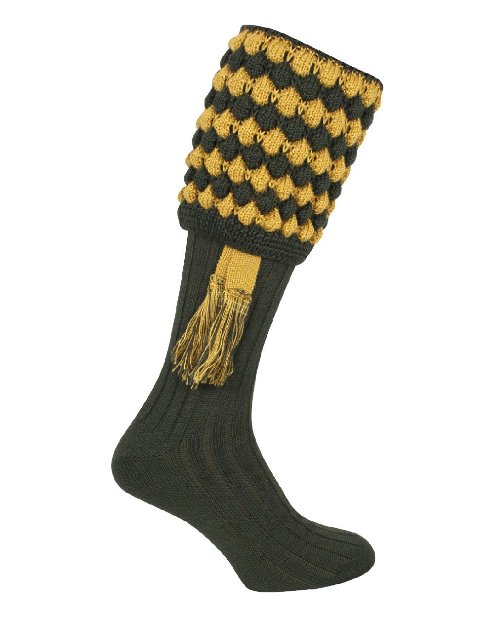 Green coloured Jack Pyke Pebble Socks on white background 
