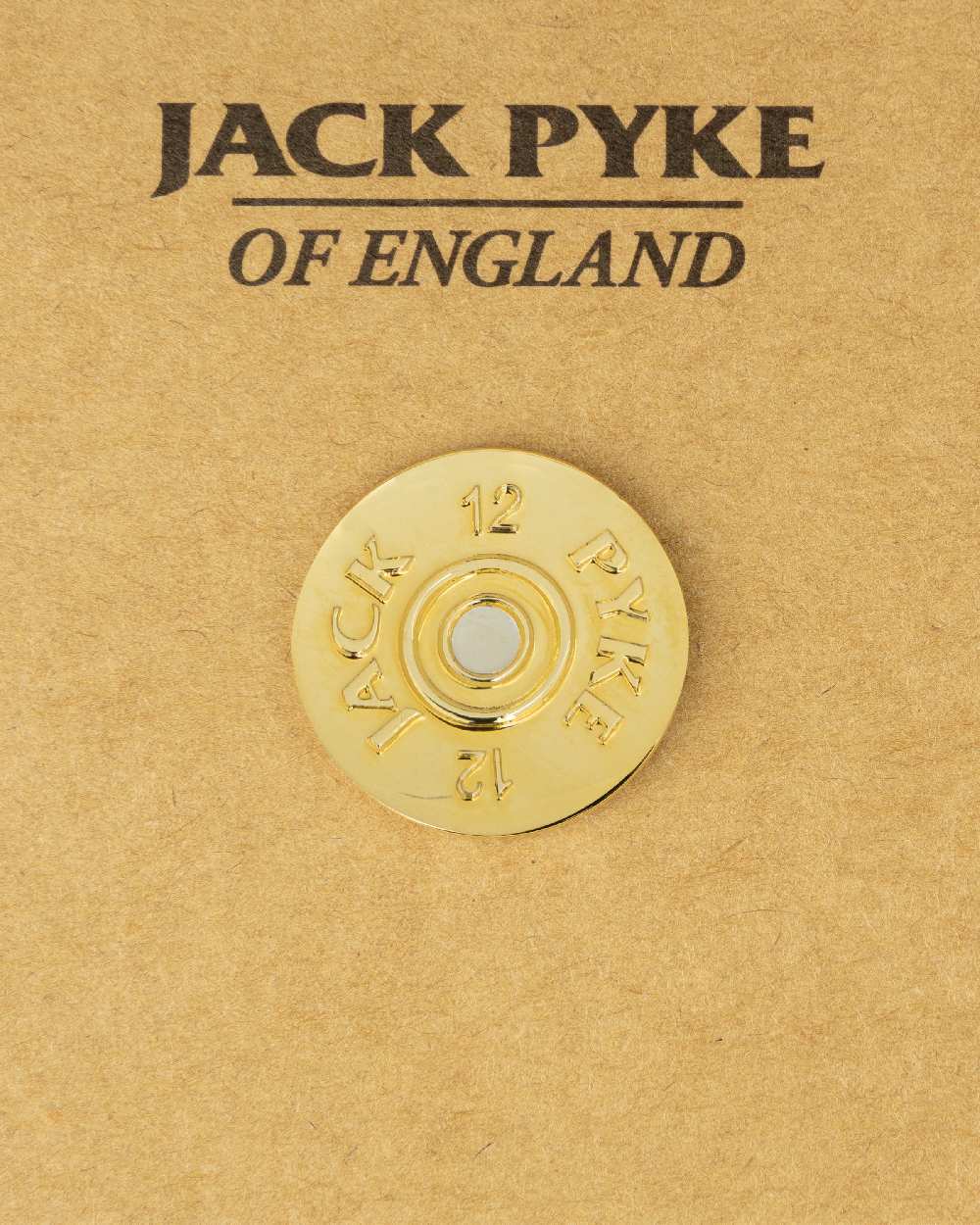 Jack Pyke styled Jack Pyke Pin Badge on white background 