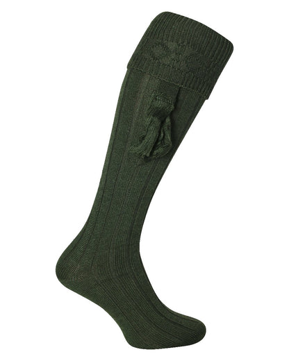 Green coloured Jack Pyke Plain Shooting Socks on white background 