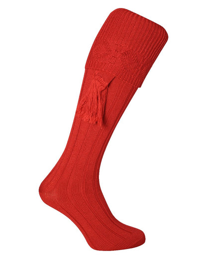 Red coloured Jack Pyke Plain Shooting Socks on white background 