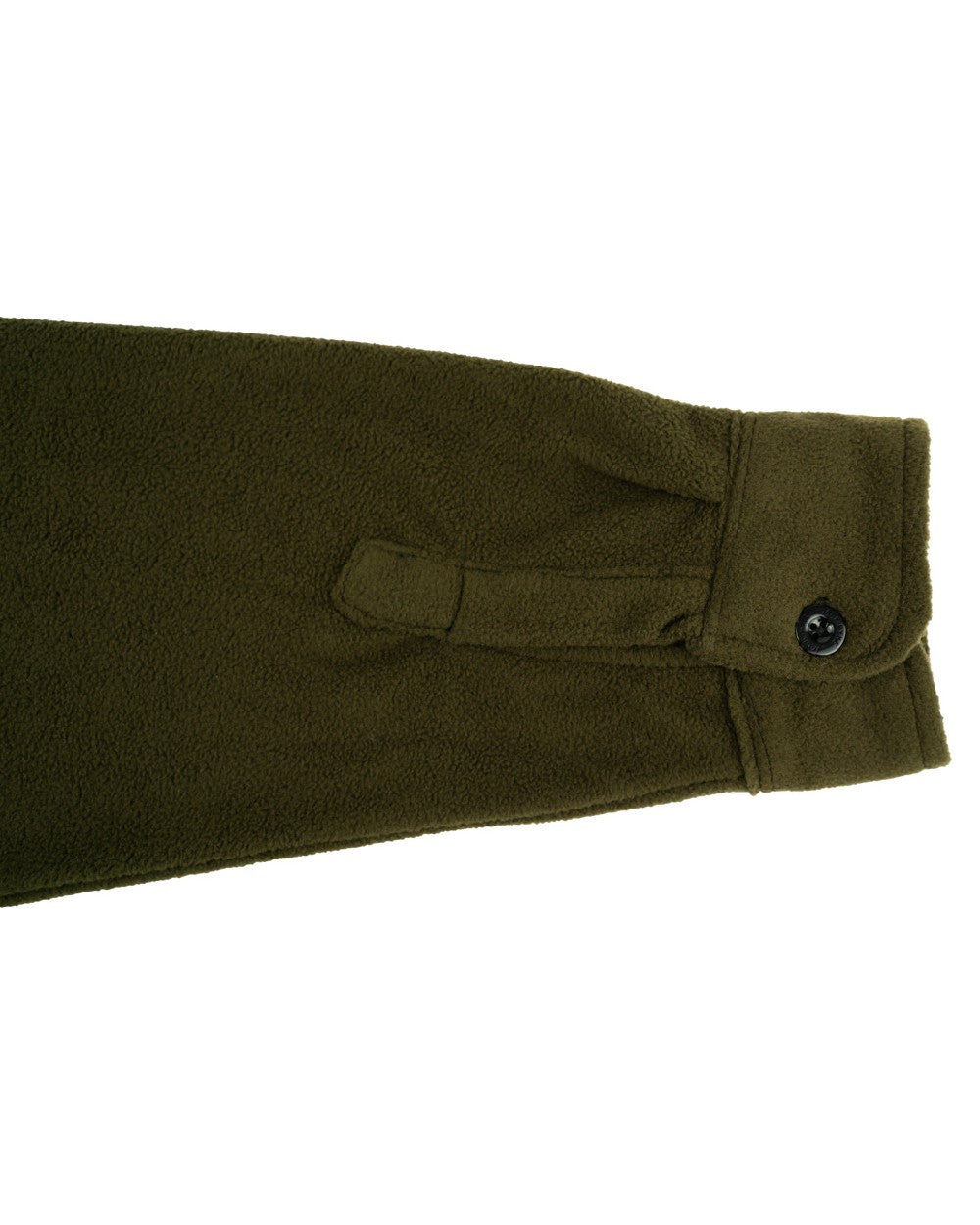 Dark Olive coloured Jack Pyke Polar Fleece Shirt on white background 