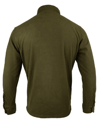 Dark Olive coloured Jack Pyke Polar Fleece Shirt on white background 