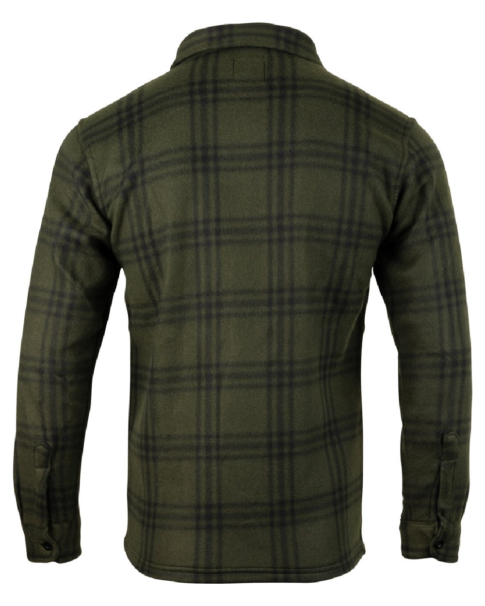 Green Check coloured Jack Pyke Polar Fleece Shirt on white background 