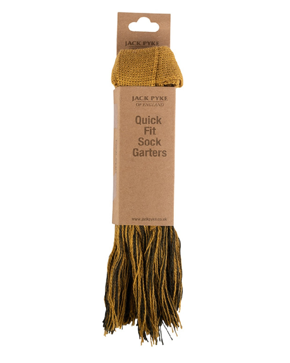 Gold coloured Jack Pyke Quickfit Garters on white background 