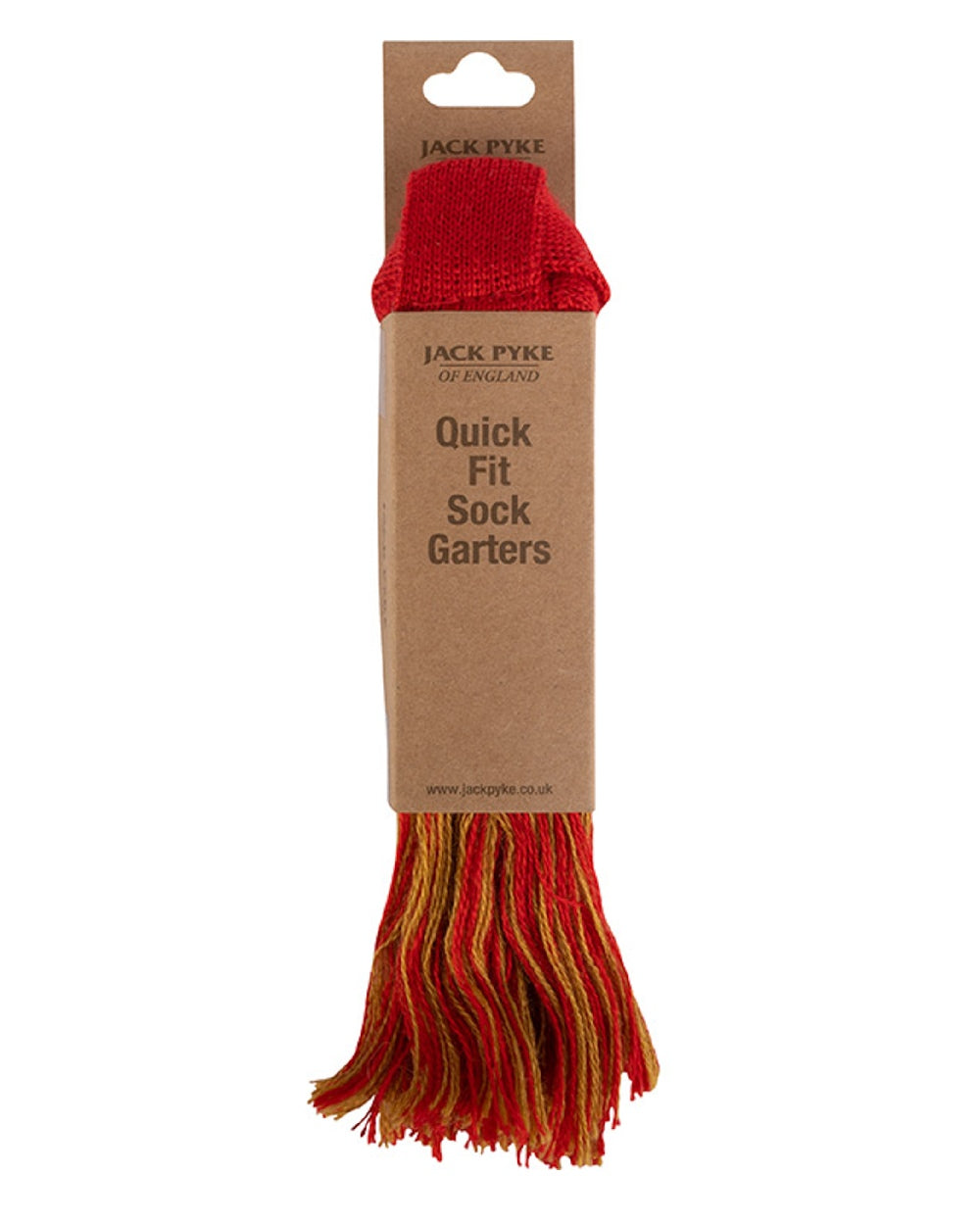 Red coloured Jack Pyke Quickfit Garters on white background 