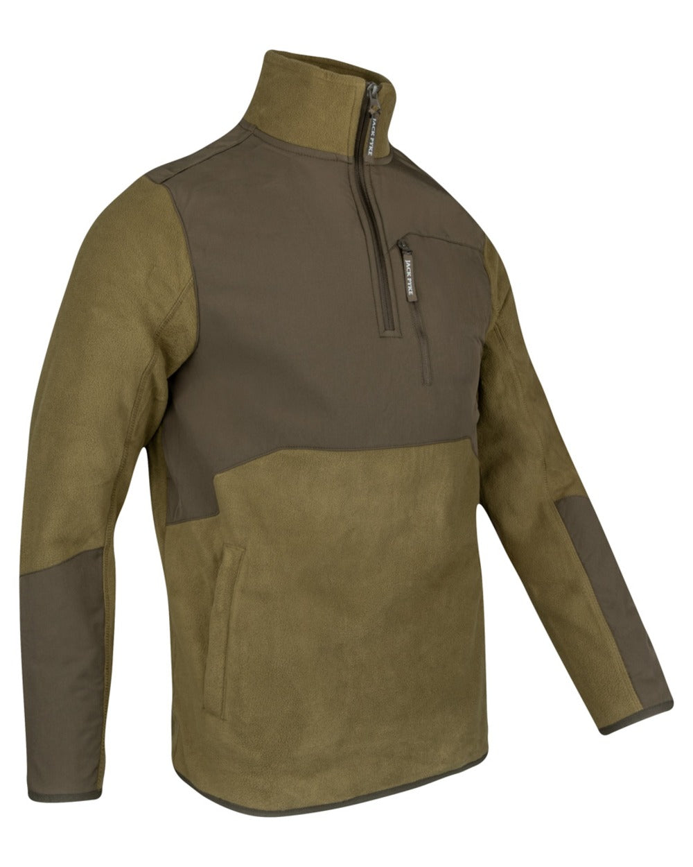 Dark Mustard coloured Jack Pyke Rannock Fleece Pullover on white background 