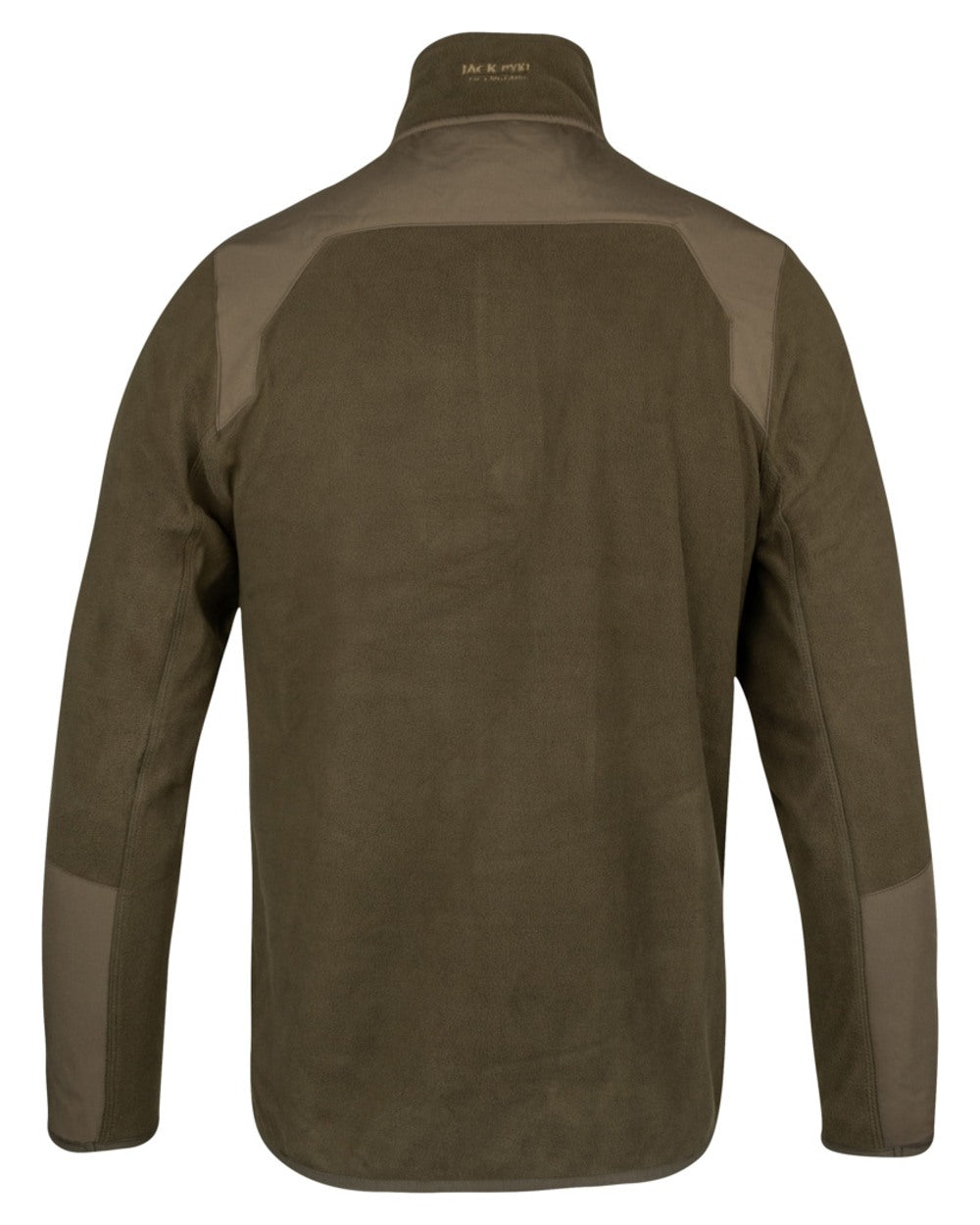 Dark Olive coloured Jack Pyke Rannock Fleece Pullover on white background 