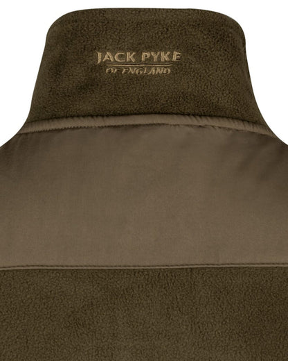 Dark Olive coloured Jack Pyke Rannock Fleece Pullover on white background 