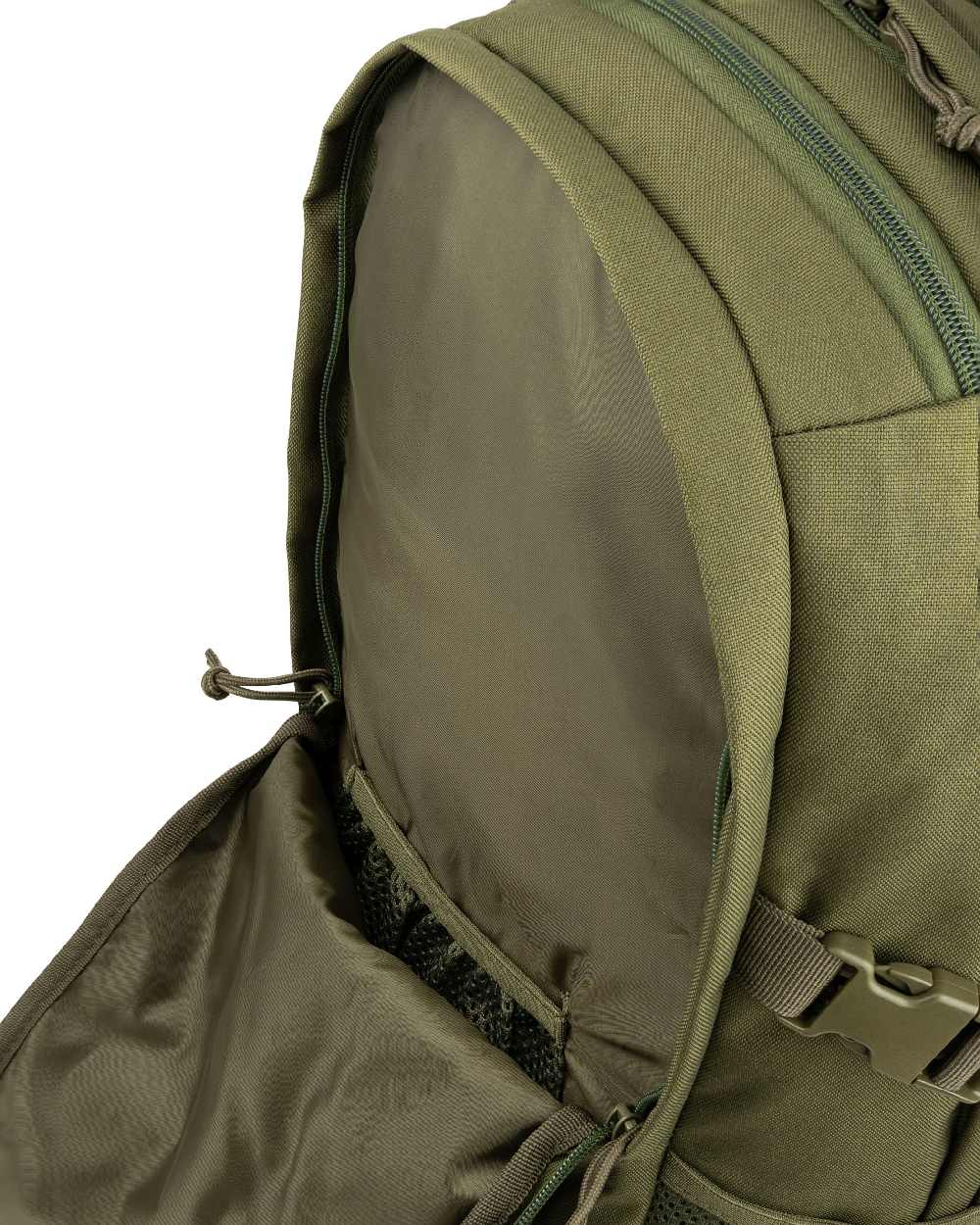 Green coloured Jack Pyke Rifle Rucksack on white background 