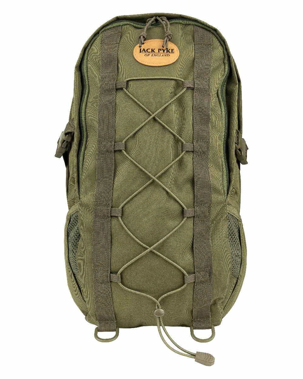 Green coloured Jack Pyke Rifle Rucksack on white background 