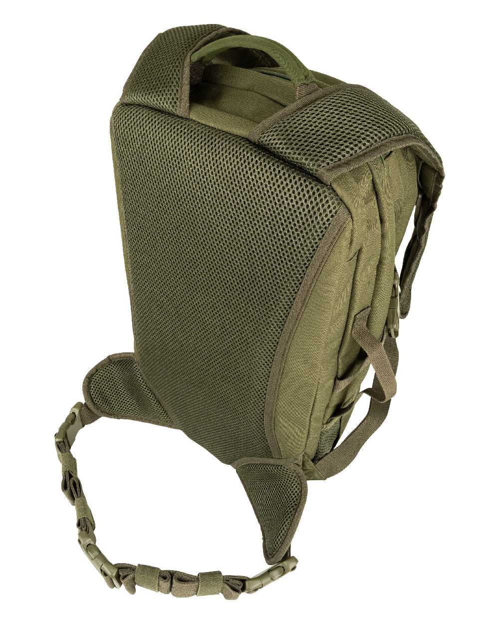 Green coloured Jack Pyke Rifle Rucksack on white background 