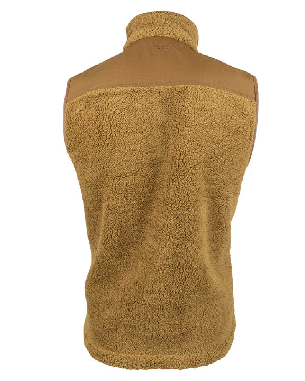 Camel coloured Jack Pyke Sherpa Fleece Gilet on white background 