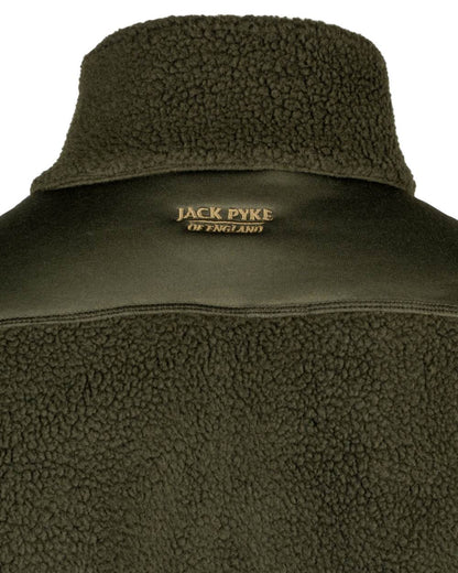 Dark Olive coloured Jack Pyke Sherpa Pullover on white background 