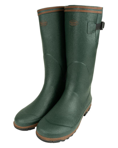 Green coloured Jack Pyke Shires Wellington Boots on white background 