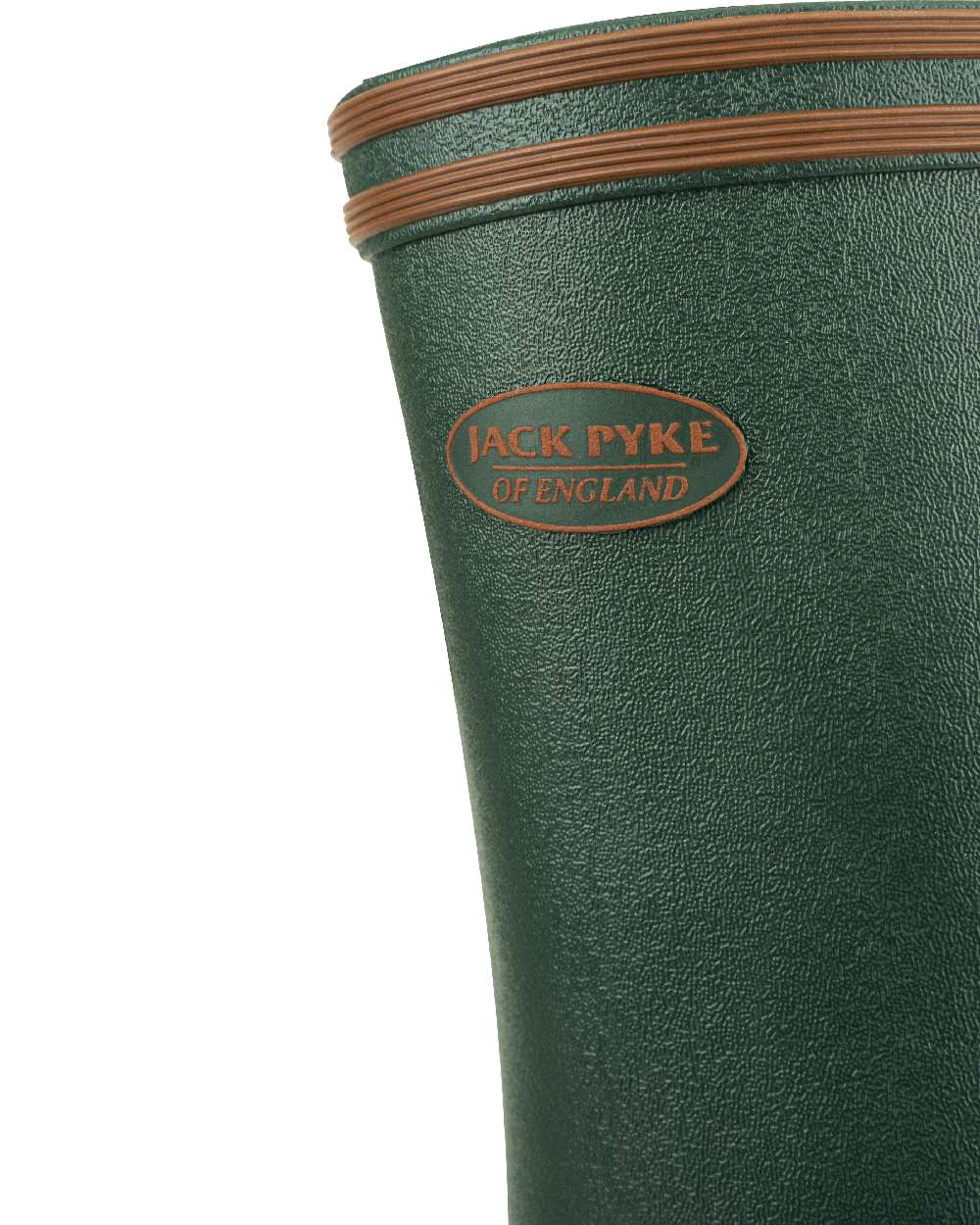 Green coloured Jack Pyke Shires Wellington Boots on white background 