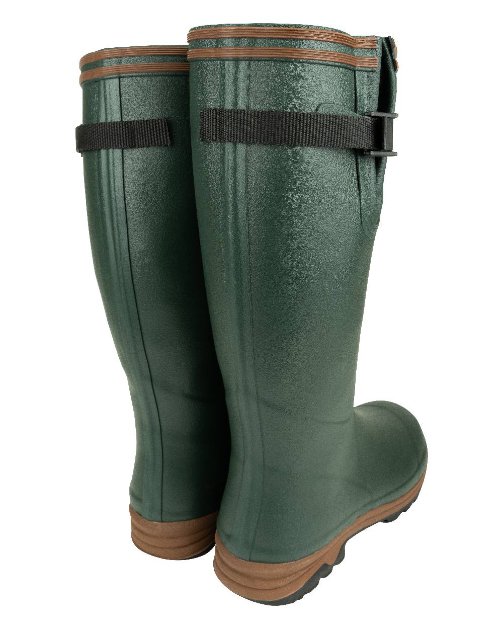 Green coloured Jack Pyke Shires Wellington Boots on white background 