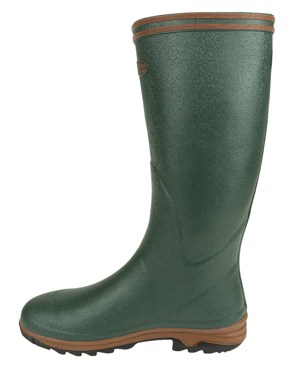 Green coloured Jack Pyke Shires Wellington Boots on white background 