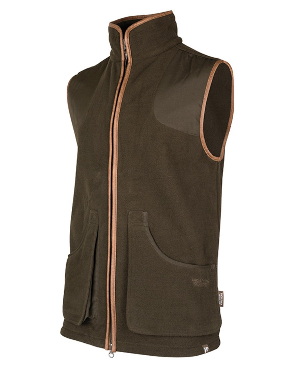 Dark Olive Jack Pyke Shooters Gilet on white background 
