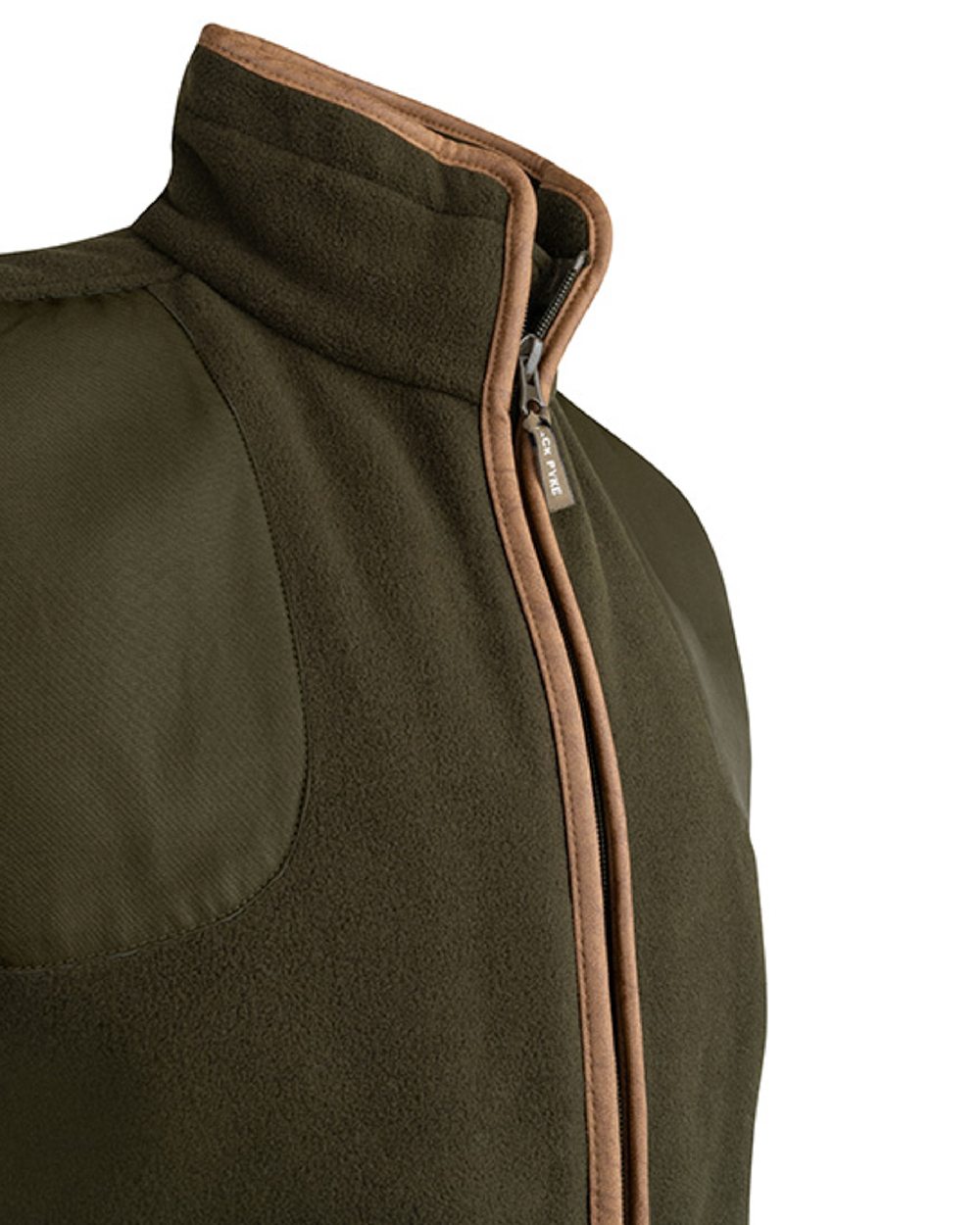 Dark Olive Jack Pyke Shooters Gilet on white background 