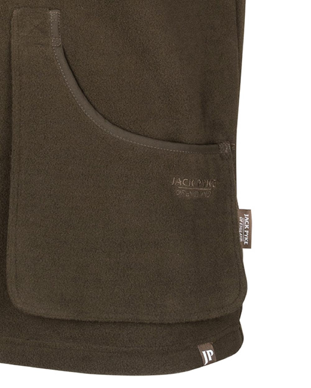 Dark Olive Jack Pyke Shooters Gilet on white background 