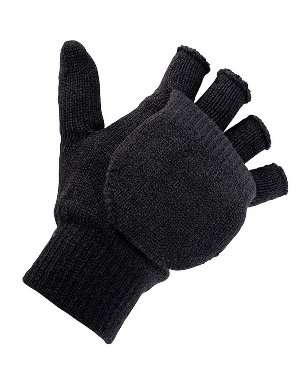 Black coloured Jack Pyke Shooters Mitts on white background 