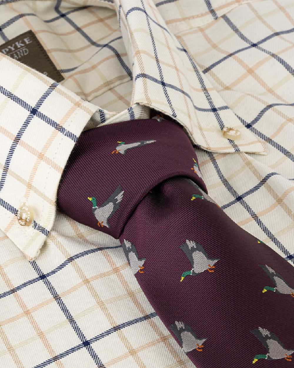 Wine coloured Jack Pyke Shooting Tie Duck on white background 
