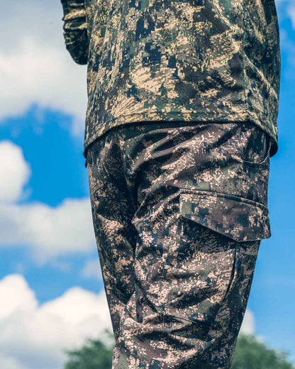 Digicam coloured Jack Pyke Softshell Trousers on sky background 