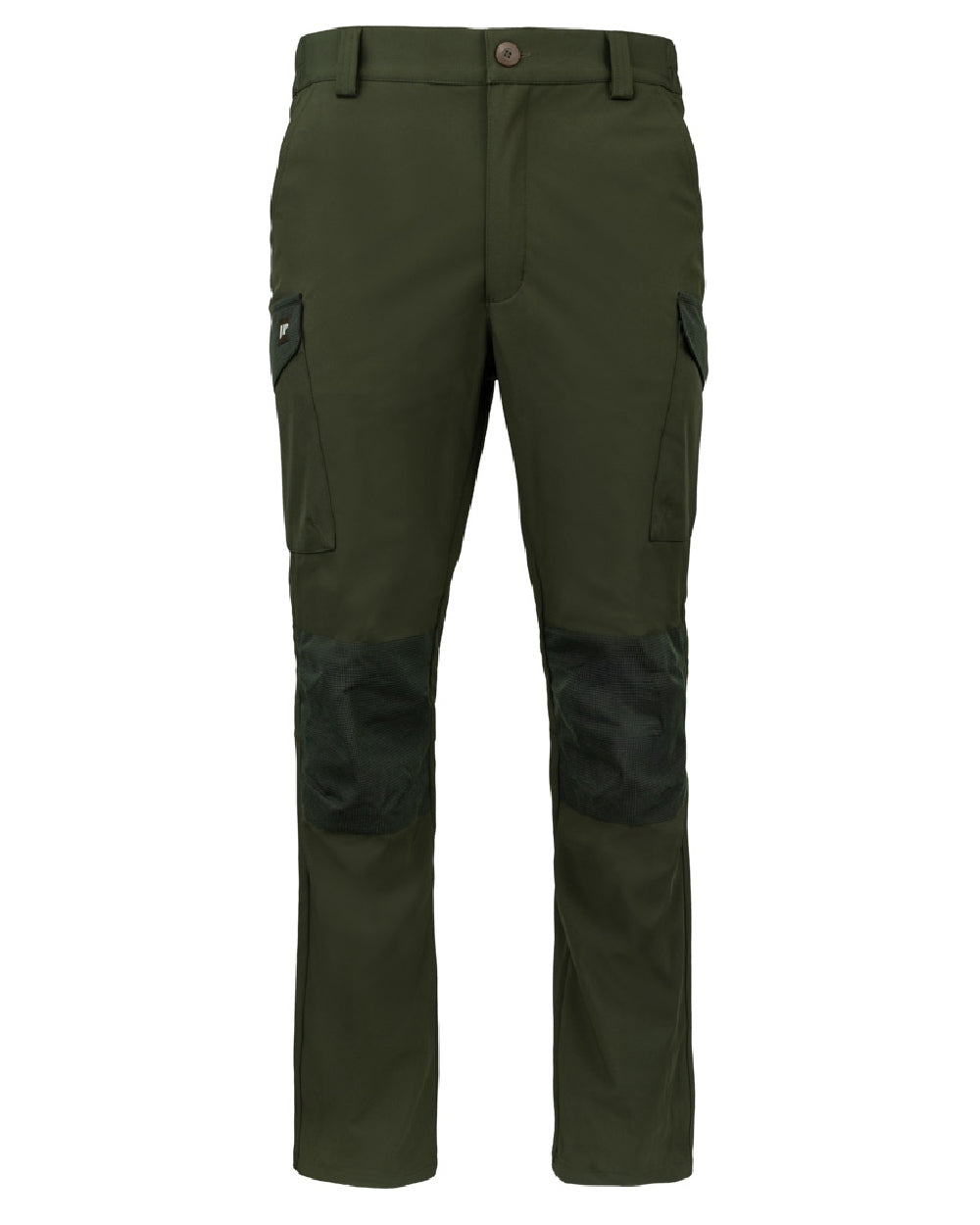 Green coloured Jack Pyke Softshell Trousers on white background 