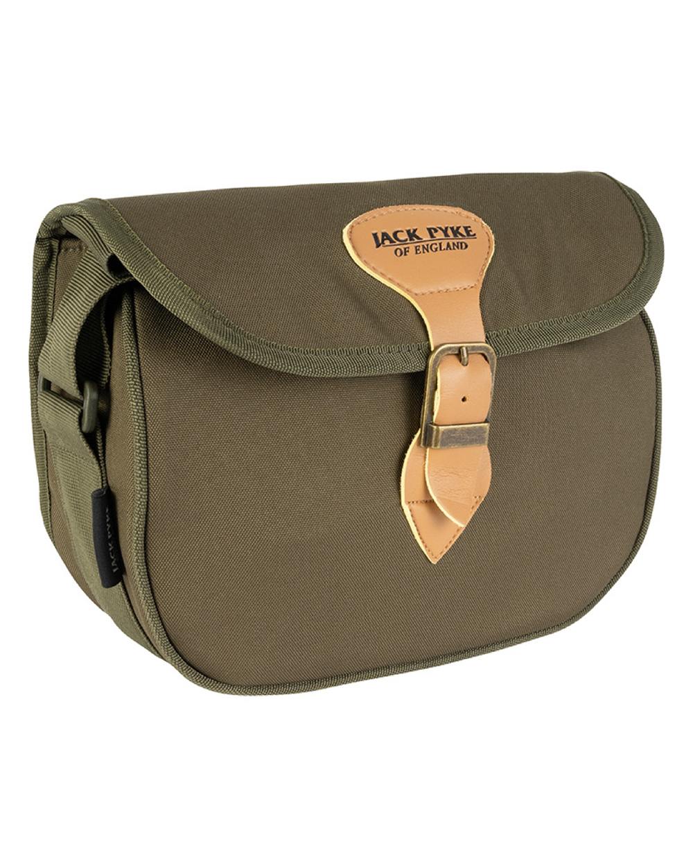 Green coloured Jack Pyke Speed Loader Cartridge Bag on white background 