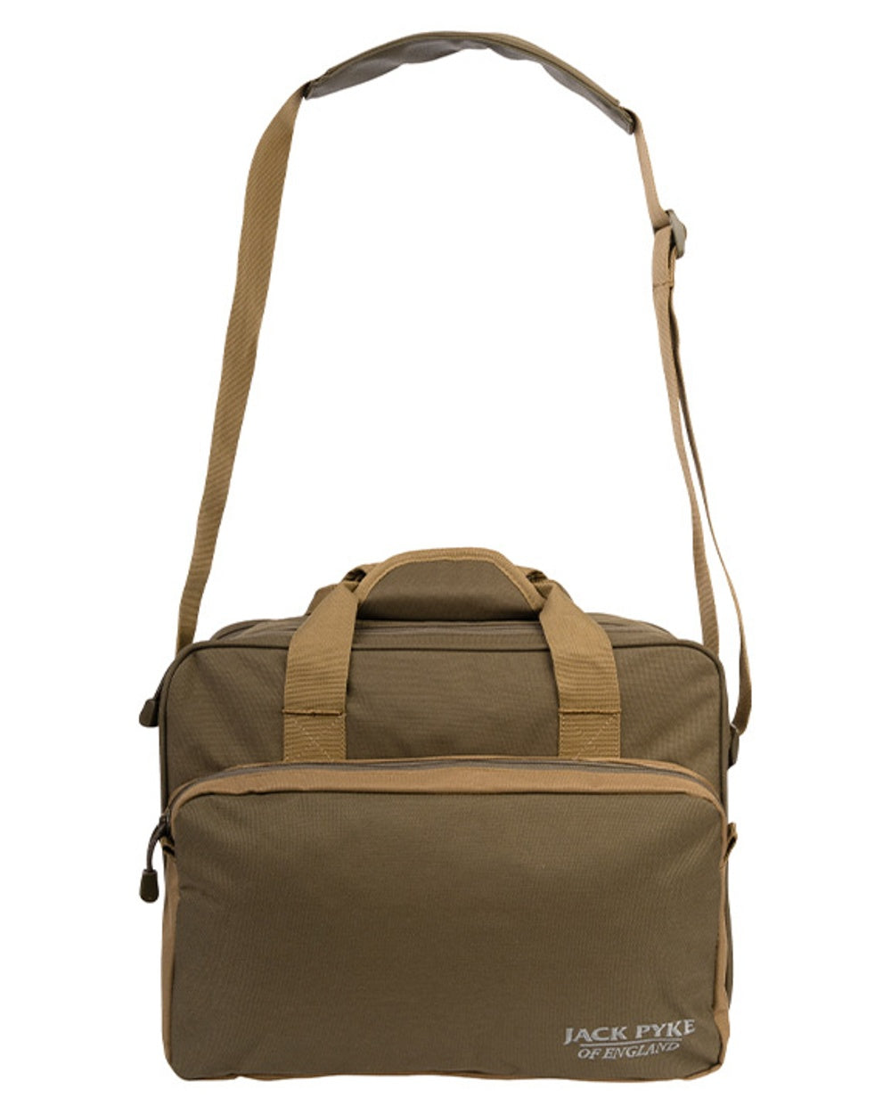 Green coloured Jack Pyke Sporting Shoulder Bag on white background 
