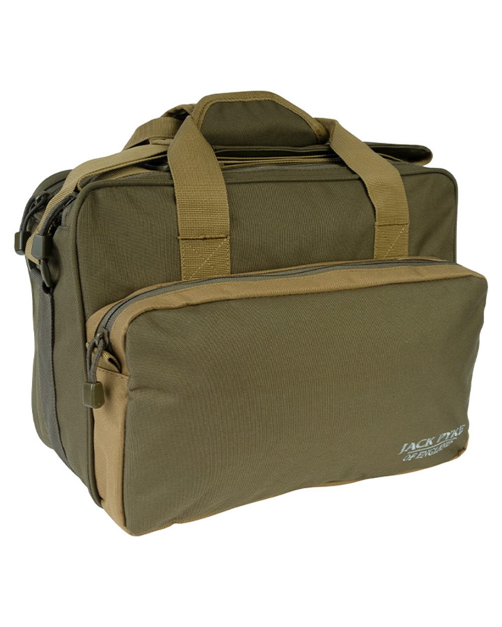 Green coloured Jack Pyke Sporting Shoulder Bag on white background 