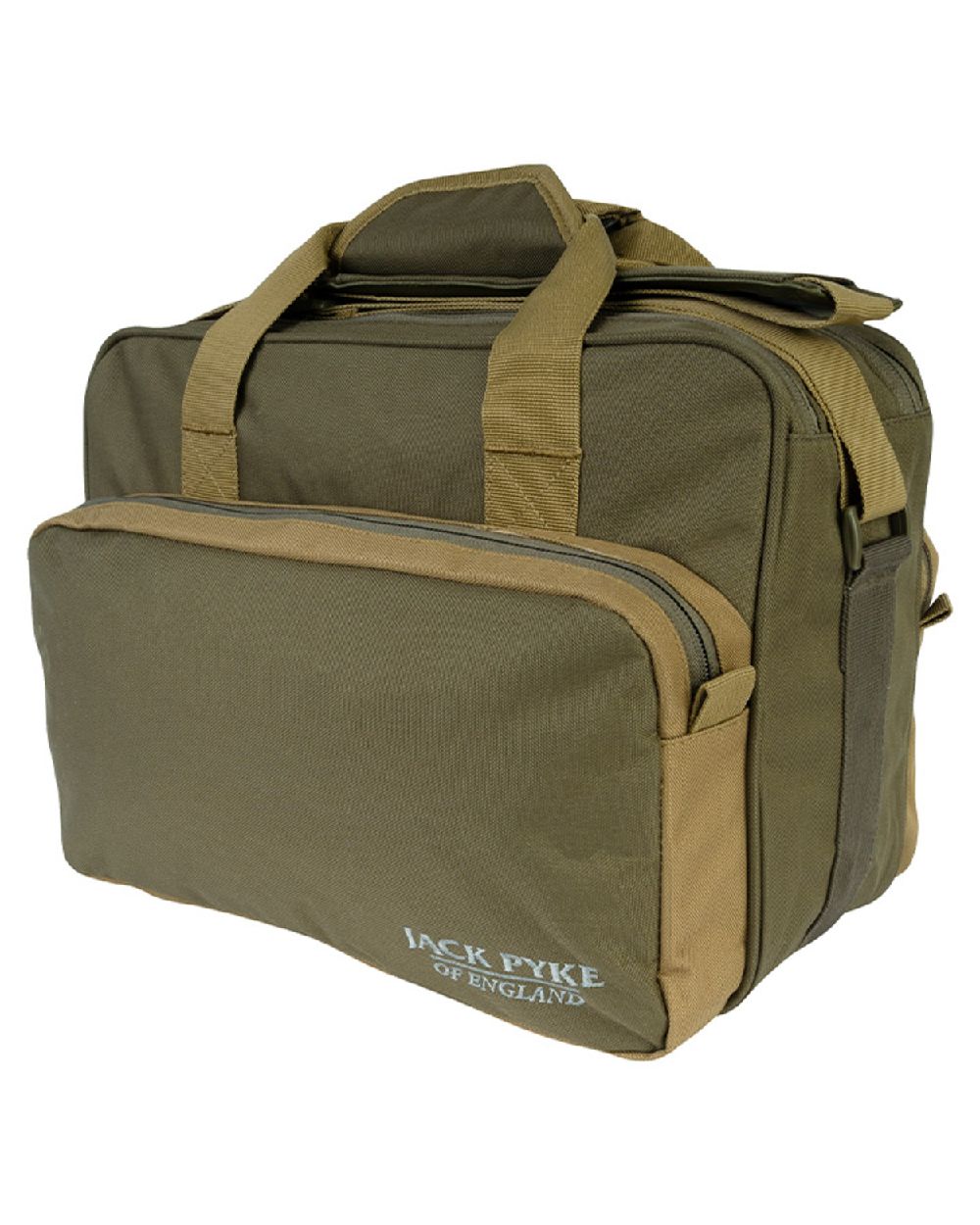 Green coloured Jack Pyke Sporting Shoulder Bag on white background 