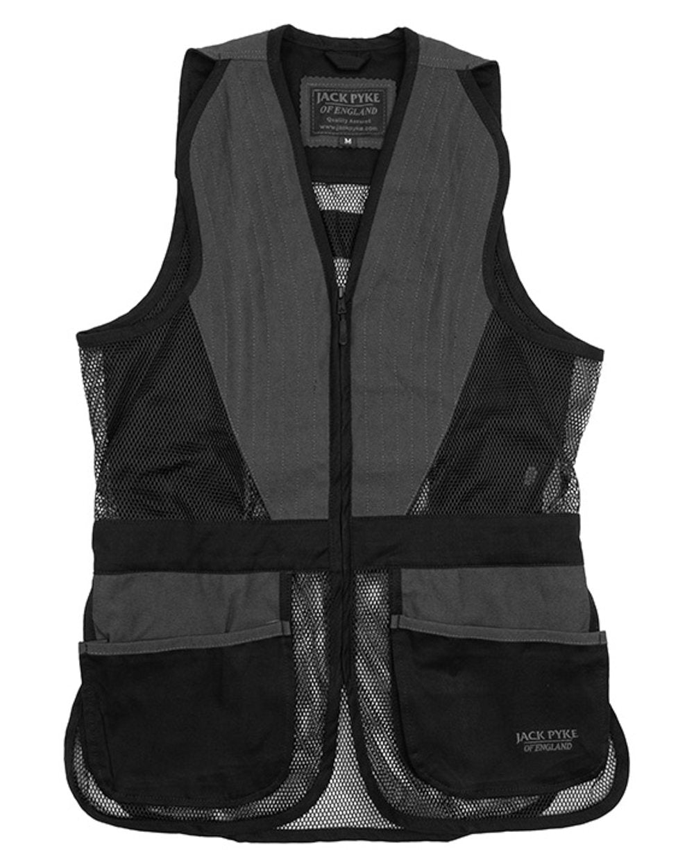 Black coloured Jack Pyke Sporting Skeet Vest on white background 