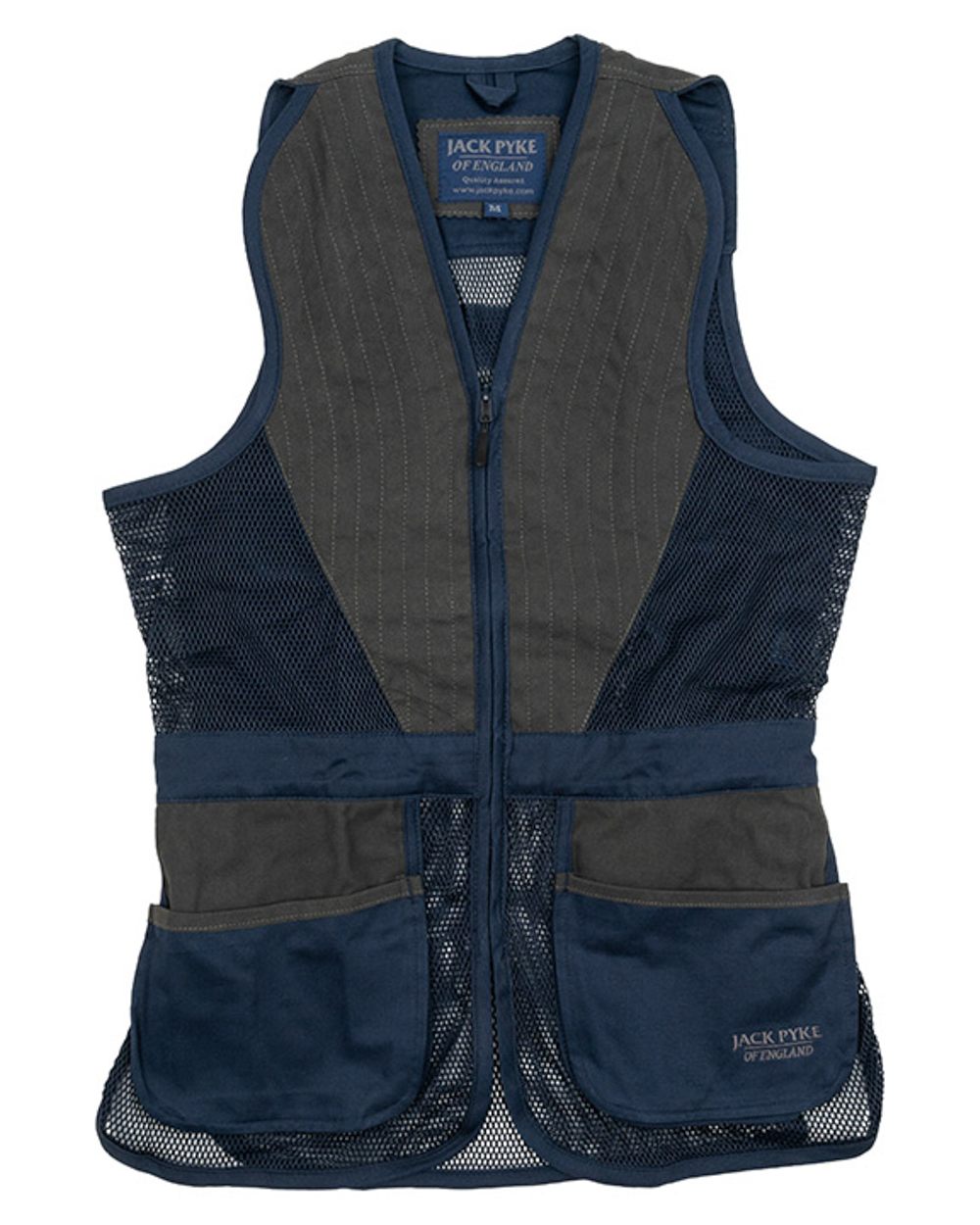 Navy coloured Jack Pyke Sporting Skeet Vest on white background 