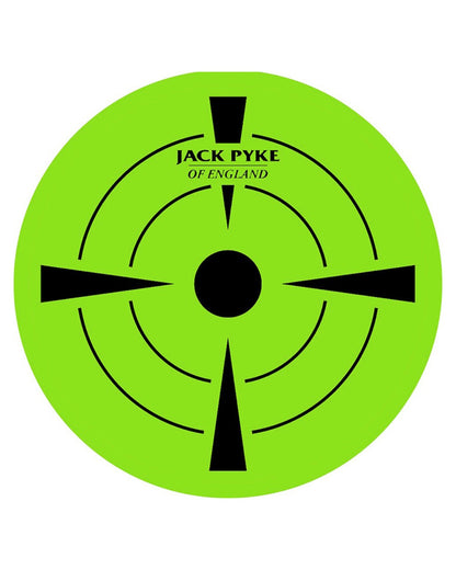 Green coloured Jack Pyke Target Sticker Roll on white background 