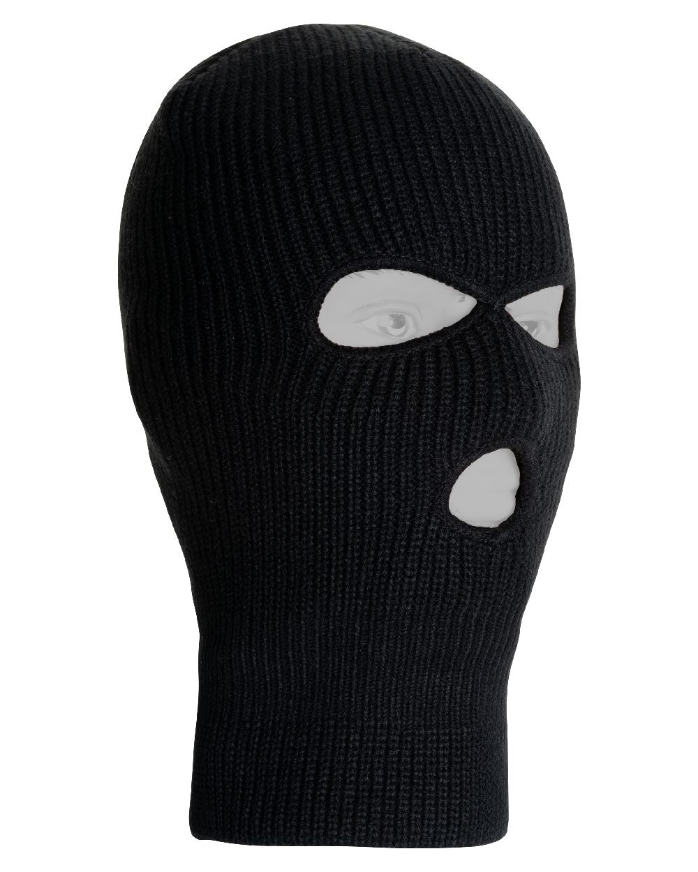 Black coloured Jack Pyke Thinsulate 3 Hole Balaclava on white background 