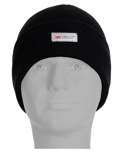 Black coloured Jack Pyke Thinsulate Bob Hat on white background 