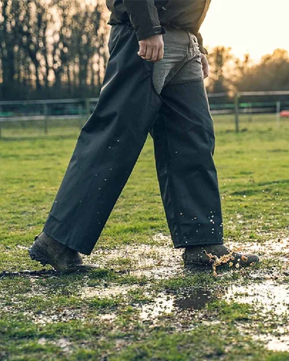 Green coloured Jack Pyke Treggings on grass background 