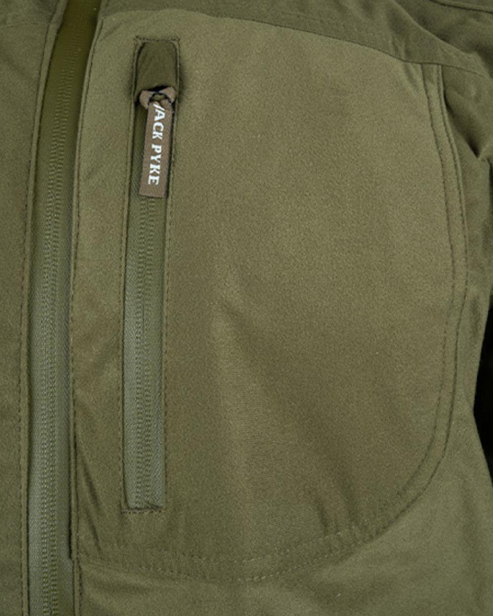 Green coloured Jack Pyke Weardale Field Jacket on white background 