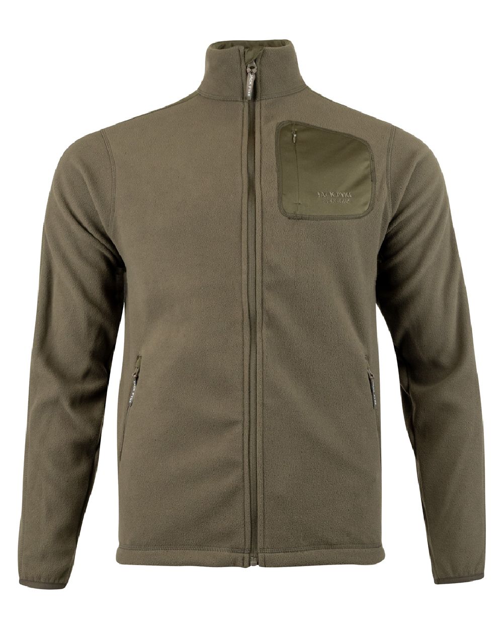 Green coloured Jack Pyke Weardale Fleece Jacket on white background 