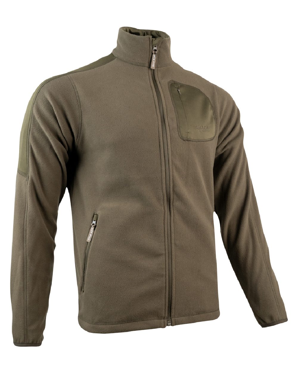 Green coloured Jack Pyke Weardale Fleece Jacket on white background 