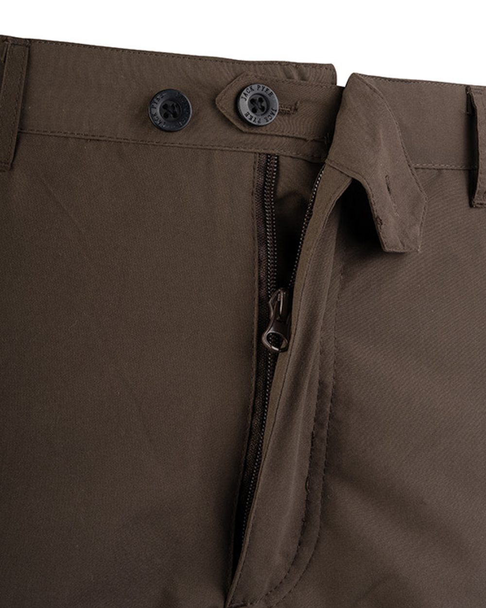Brown coloured Jack Pyke Weardale Hunting Trousers on white background 