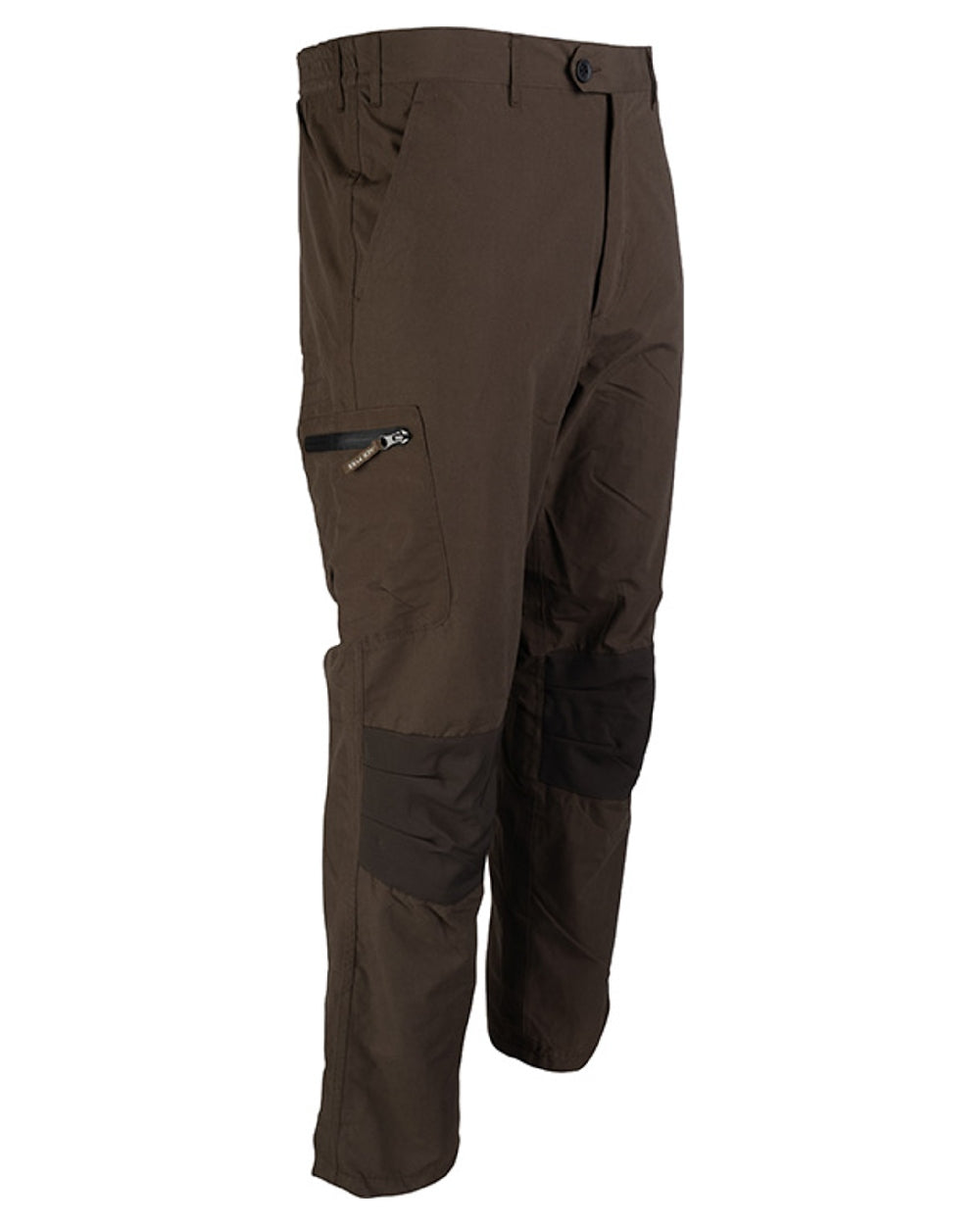 Brown coloured Jack Pyke Weardale Hunting Trousers on white background 