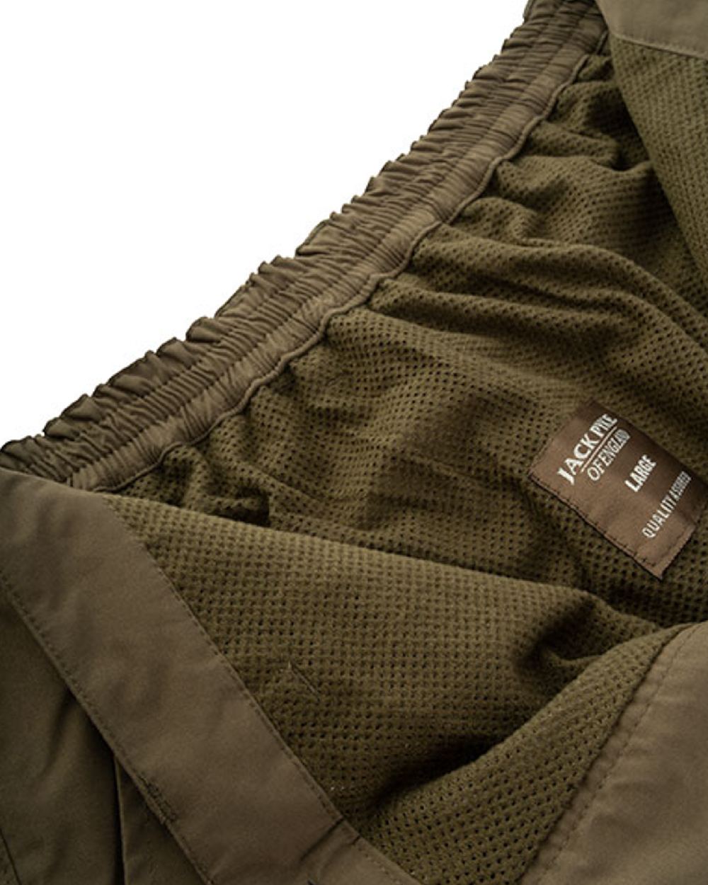 Green coloured Jack Pyke Weardale Hunting Trousers on white background 