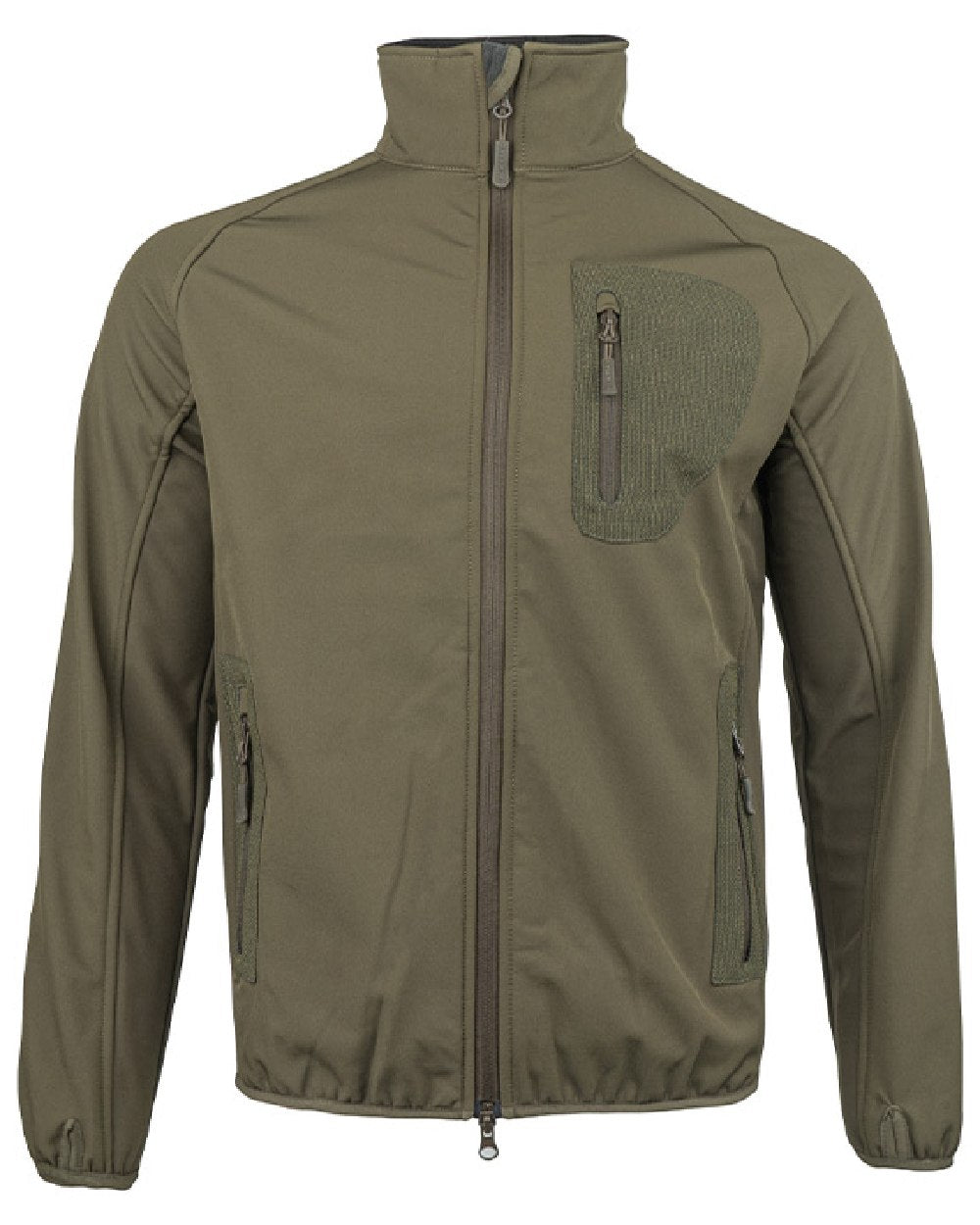 Green coloured Jack Pyke Weardale Softshell Jacket on white background 