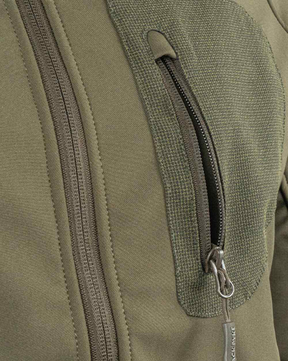 Green coloured Jack Pyke Weardale Softshell Jacket on white background 