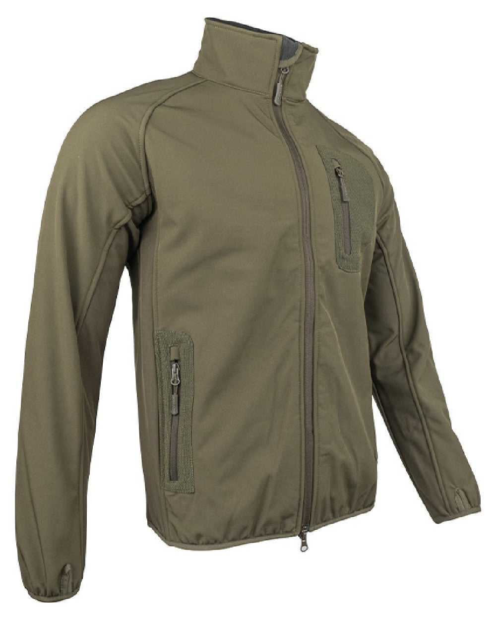 Green coloured Jack Pyke Weardale Softshell Jacket on white background 