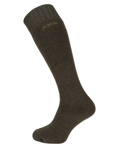 Green coloured Jack Pyke Wellington Boot Socks on white background 